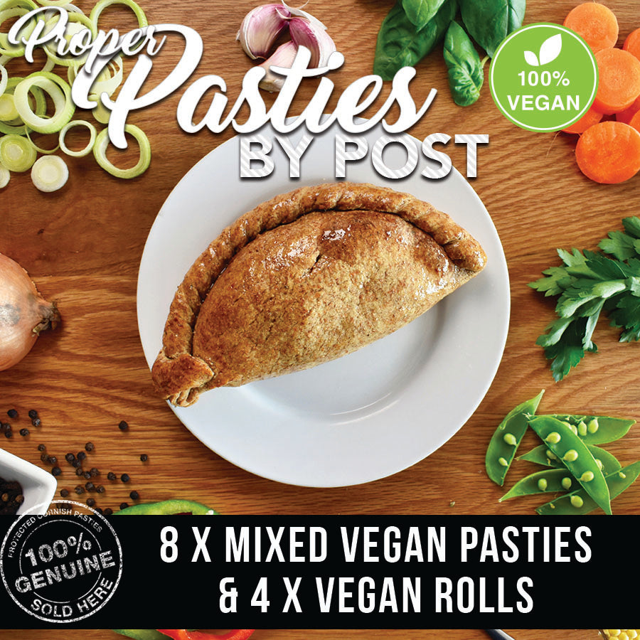 8 x Vegan Variety Pasties + 4 x Vegan Rolls