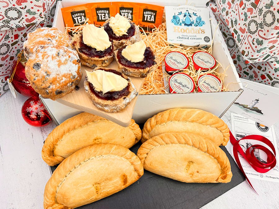 Cornish Christmas Party Pasty & Cream Tea Hamper for 4 - Proper Pasty Company