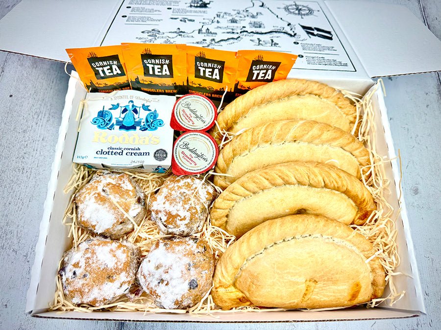 Cornish Christmas Party Pasty & Cream Tea Hamper for 4 - Proper Pasty Company