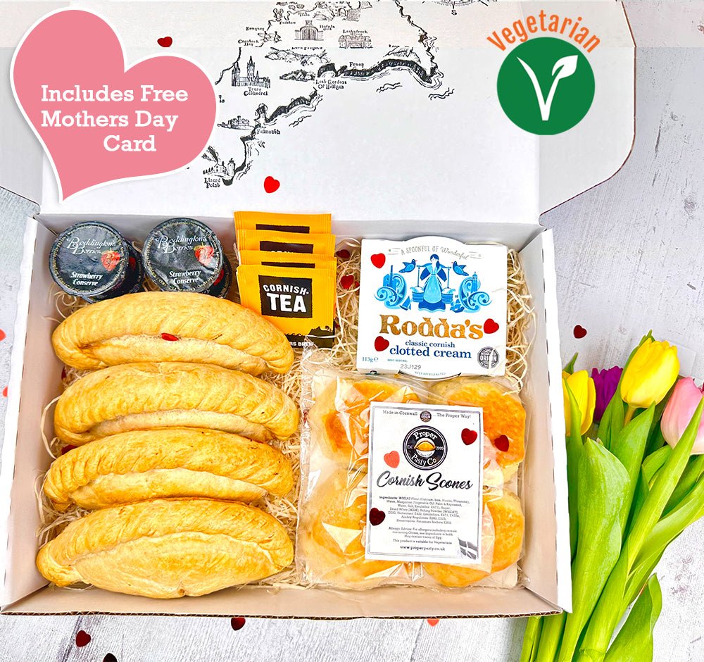 Mothers Day Vegetarian Party Pasty & Cream Tea Hamper for 4 - Proper Pasty Company